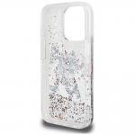 Carcasa Karl Lagerfeld Liquid Glitter Choupette Logo compatibila cu iPhone 16 Pro, Transparent 8 - lerato.ro