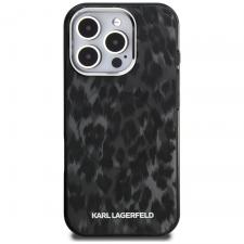 Carcasa Karl Lagerfeld IML Leopard Pattern cu MagSafe compatibila cu iPhone 16 Pro, Negru