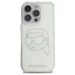 Carcasa Karl Lagerfeld IML Rhinestones Karl Head compatibila cu iPhone 16 Pro, Transparent 2 - lerato.ro