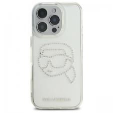 Carcasa Karl Lagerfeld IML Rhinestones Karl Head compatibila cu iPhone 16 Pro, Transparent
