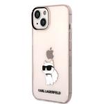 Carcasa Karl Lagerfeld Ikonik Choupette compatibila cu iPhone 14, Roz 3 - lerato.ro