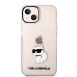 Carcasa Karl Lagerfeld Ikonik Choupette compatibila cu iPhone 14, Roz 2 - lerato.ro