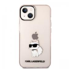 Carcasa Karl Lagerfeld Ikonik Choupette compatibila cu iPhone 14, Roz