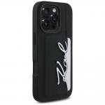Carcasa Karl Lagerfeld HC Grained PU Cardslot Metal Signature compatibila cu iPhone 16 Pro Max, Negru 5 - lerato.ro