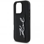 Carcasa Karl Lagerfeld HC Grained PU Cardslot Metal Signature compatibila cu iPhone 16 Pro Max, Negru 7 - lerato.ro