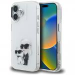Carcasa Karl Lagerfeld IML Aquarelle Karl and Choupette Logo compatibila cu iPhone 16, Alb 4 - lerato.ro