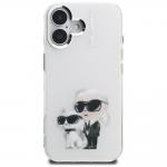 Carcasa Karl Lagerfeld IML Aquarelle Karl and Choupette Logo compatibila cu iPhone 16, Alb 2 - lerato.ro