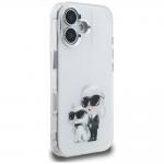 Carcasa Karl Lagerfeld IML Aquarelle Karl and Choupette Logo compatibila cu iPhone 16, Alb 5 - lerato.ro
