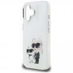 Carcasa Karl Lagerfeld IML Aquarelle Karl and Choupette Logo compatibila cu iPhone 16, Alb 7 - lerato.ro