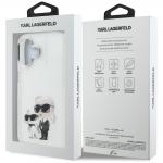 Carcasa Karl Lagerfeld IML Aquarelle Karl and Choupette Logo compatibila cu iPhone 16, Alb 9 - lerato.ro