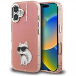 Carcasa Karl Lagerfeld IML Aquarelle Choupette Logo compatibila cu iPhone 16, Roz 4 - lerato.ro