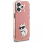 Carcasa Karl Lagerfeld IML Aquarelle Choupette Logo compatibila cu iPhone 16, Roz 5 - lerato.ro