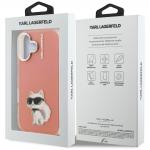 Carcasa Karl Lagerfeld IML Aquarelle Choupette Logo compatibila cu iPhone 16, Roz 9 - lerato.ro