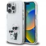 Carcasa Karl Lagerfeld IML Aquarelle Karl and Choupette Logo compatibila cu iPhone 16 Pro, Alb 4 - lerato.ro