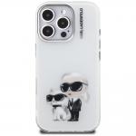 Carcasa Karl Lagerfeld IML Aquarelle Karl and Choupette Logo compatibila cu iPhone 16 Pro, Alb 2 - lerato.ro