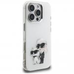 Carcasa Karl Lagerfeld IML Aquarelle Karl and Choupette Logo compatibila cu iPhone 16 Pro, Alb 5 - lerato.ro