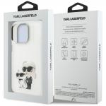 Carcasa Karl Lagerfeld IML Aquarelle Karl and Choupette Logo compatibila cu iPhone 16 Pro, Alb 9 - lerato.ro