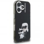 Carcasa Karl Lagerfeld IML Aquarelle Karl and Choupette Logo compatibila cu iPhone 16, Negru 5 - lerato.ro