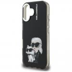 Carcasa Karl Lagerfeld IML Aquarelle Karl and Choupette Logo compatibila cu iPhone 16, Negru 7 - lerato.ro