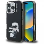 Carcasa Karl Lagerfeld IML Aquarelle Karl and Choupette Logo compatibila cu iPhone 16 Pro, Negru 4 - lerato.ro