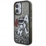 Carcasa Karl Lagerfeld Liquid Glitter Choupette Logo cu MagSafe compatibila cu iPhone 16, Negru 3 - lerato.ro