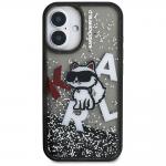 Carcasa Karl Lagerfeld Liquid Glitter Choupette Logo cu MagSafe compatibila cu iPhone 16, Negru 2 - lerato.ro