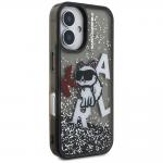 Carcasa Karl Lagerfeld Liquid Glitter Choupette Logo cu MagSafe compatibila cu iPhone 16, Negru 5 - lerato.ro