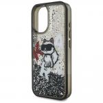 Carcasa Karl Lagerfeld Liquid Glitter Choupette Logo cu MagSafe compatibila cu iPhone 16, Negru 7 - lerato.ro