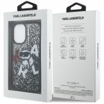 Carcasa Karl Lagerfeld Liquid Glitter Choupette Logo cu MagSafe compatibila cu iPhone 16, Negru 9 - lerato.ro