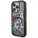 Carcasa Karl Lagerfeld Liquid Glitter Choupette Logo cu MagSafe compatibila cu iPhone 16 Pro, Negru 3 - lerato.ro