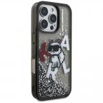 Carcasa Karl Lagerfeld Liquid Glitter Choupette Logo cu MagSafe compatibila cu iPhone 16 Pro, Negru 5 - lerato.ro
