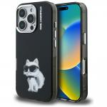 Carcasa Karl Lagerfeld IML Aquarelle Choupette Logo compatibila cu iPhone 16 Pro Max, Negru 4 - lerato.ro