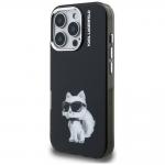 Carcasa Karl Lagerfeld IML Aquarelle Choupette Logo compatibila cu iPhone 16 Pro Max, Negru 3 - lerato.ro