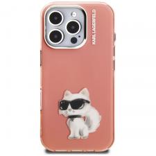 Carcasa Karl Lagerfeld IML Aquarelle Choupette Logo compatibila cu iPhone 16 Pro Max, Roz