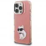 Carcasa Karl Lagerfeld IML Aquarelle Choupette Logo compatibila cu iPhone 16 Pro, Roz 3 - lerato.ro