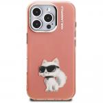 Carcasa Karl Lagerfeld IML Aquarelle Choupette Logo compatibila cu iPhone 16 Pro, Roz 2 - lerato.ro