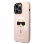 Carcasa Karl Lagerfeld Silicone Karl Head Magsafe compatibila cu iPhone 14 Pro, Roz 3 - lerato.ro