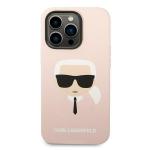 Carcasa Karl Lagerfeld Silicone Karl Head Magsafe compatibila cu iPhone 14 Pro, Roz 2 - lerato.ro