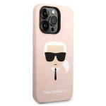 Carcasa Karl Lagerfeld Silicone Karl Head Magsafe compatibila cu iPhone 14 Pro, Roz 5 - lerato.ro