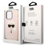 Carcasa Karl Lagerfeld Silicone Karl Head Magsafe compatibila cu iPhone 14 Pro, Roz 9 - lerato.ro