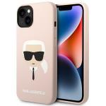 Carcasa Karl Lagerfeld Silicon Karl Head cu Magsafe compatibila cu iPhone 14 Plus, Roz 4 - lerato.ro