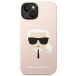 Carcasa Karl Lagerfeld Silicon Karl Head cu Magsafe compatibila cu iPhone 14 Plus, Roz 2 - lerato.ro
