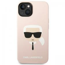 Carcasa Karl Lagerfeld Silicon Karl Head cu Magsafe compatibila cu iPhone 14 Plus, Roz