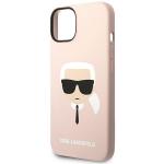 Carcasa Karl Lagerfeld Silicon Karl Head cu Magsafe compatibila cu iPhone 14 Plus, Roz 7 - lerato.ro