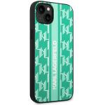 Carcasa Karl Lagerfeld Monogram Stripe compatibila cu iPhone 14, Verde 5 - lerato.ro