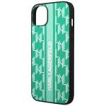 Carcasa Karl Lagerfeld Monogram Stripe compatibila cu iPhone 14, Verde 7 - lerato.ro