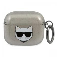Carcasa Karl Lagerfeld Glitter Choupette compatibila cu Apple AirPods 3, Negru