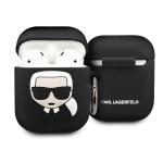 Carcasa Karl Lagerfeld Silicone Ikonik compatibila cu Apple AirPods 1/2, Negru 2 - lerato.ro