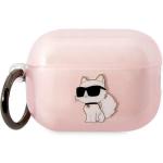 Carcasa Karl Lagerfeld Choupette compatibila cu Apple AirPods Pro 2, Roz 2 - lerato.ro