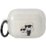 Carcasa Karl Lagerfeld Gliter Karl and Choupette compatibila cu Apple AirPods Pro 2, Transparent 2 - lerato.ro